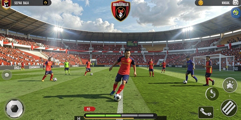 super5 - Tangkapan layar suasana permainan yang menegangkan.